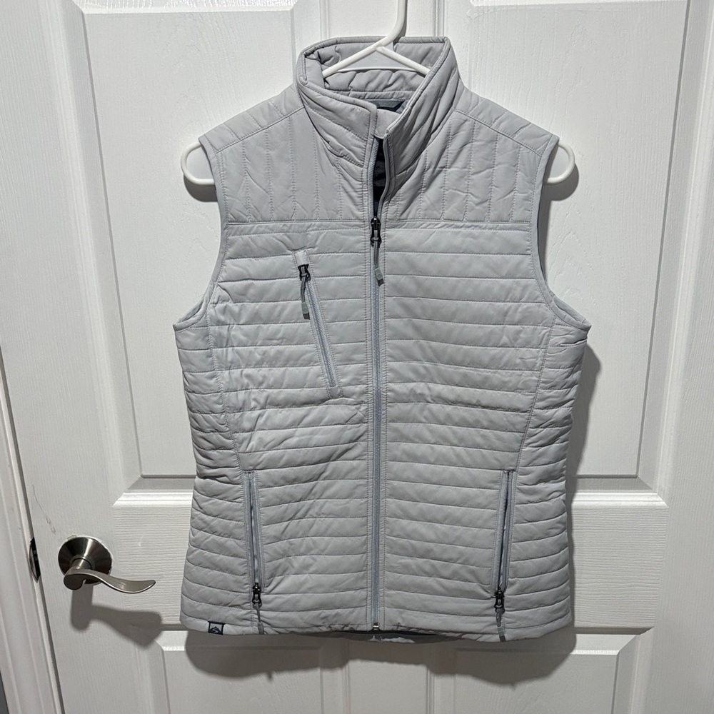 Storm Creek Light Gray/White Quilted Packable Vest - Women's Size Small